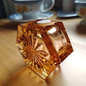 Vintage 1920's Pink Amber Glass Ashtray